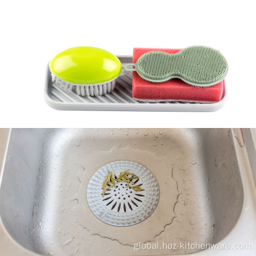 Silicone Sink Strainer Kitchen Non-Slip Silicone Sink Strainer and Sponge Stand Supplier